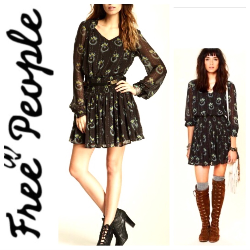 w/TAG FREE PEOPLE Wild Horses Black DRESS